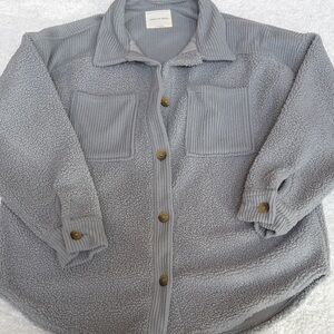 American Eagle Outfitters Gray Teddy Jacket